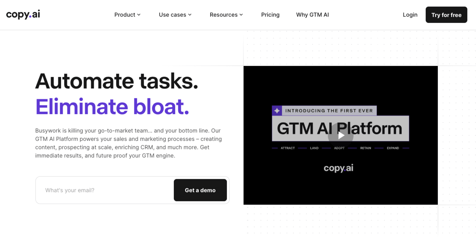 copy.ai Homepage