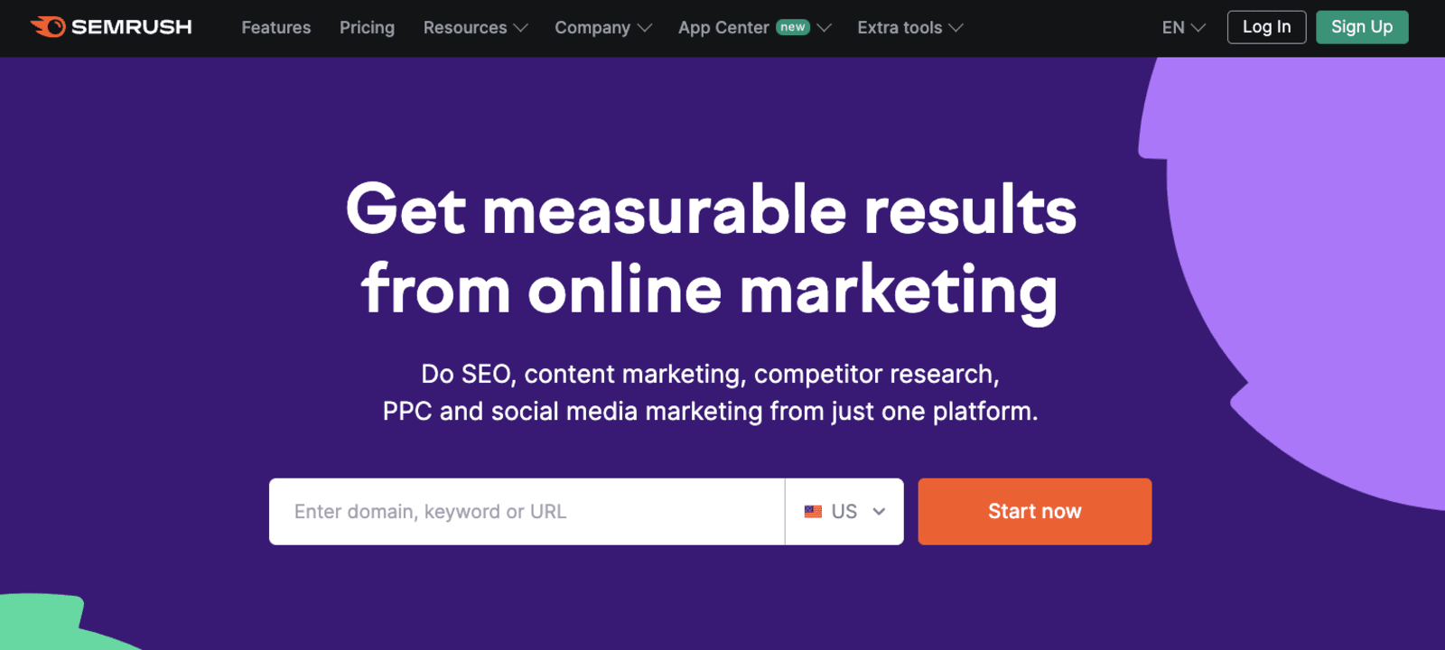 SEMRush Homepage