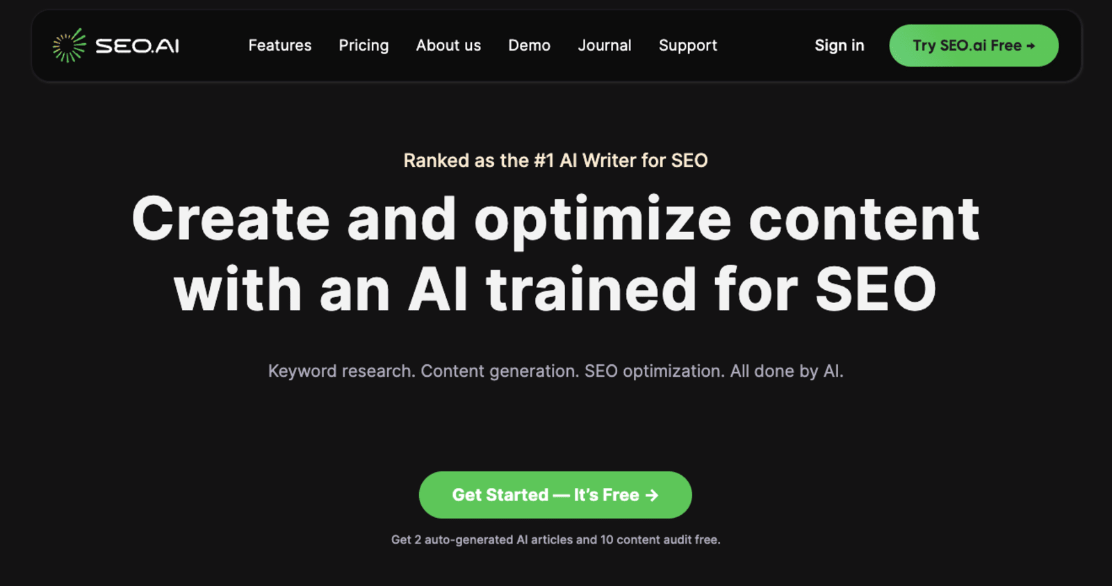 SEO.ai Homepage