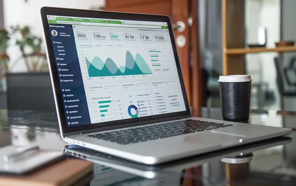 a laptop with a volatile chart on the screen - Digitech