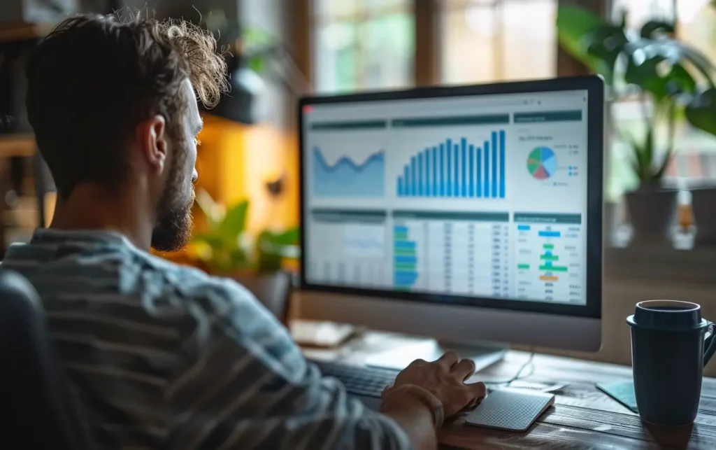 a man looking at website performance charts - Digitech