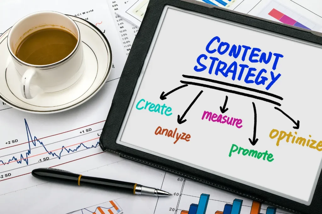 content strategy ideas on a screen - digitech