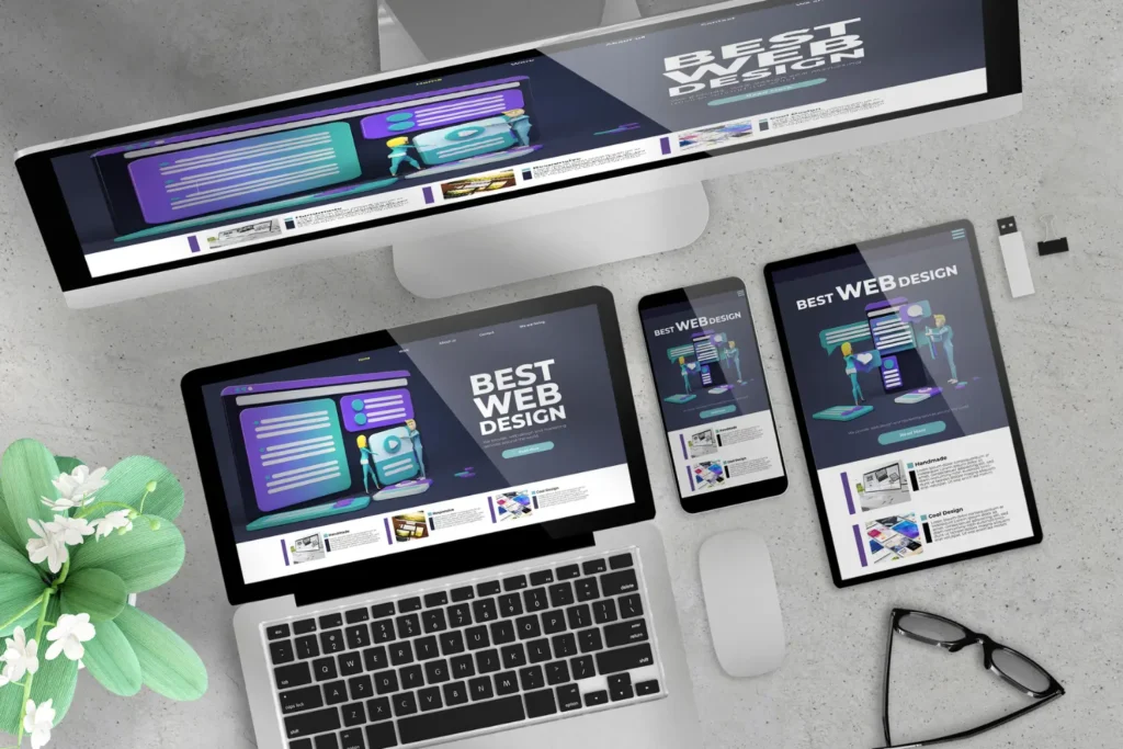 photo of different devices with a responsive web site designs across all of them - Digitech